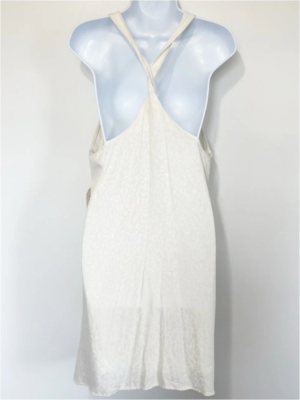 NWT ALTAR’D STATE Cream Cheetah Textured Mini Dress Boho Racerback Women’s Large - Picture 3 of 9